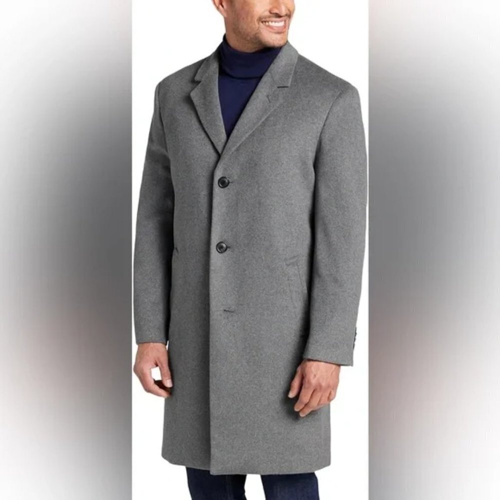 MICHAEL Michael Kors Madison Topcoat Men's Size 38R Grey Wool Cashmere Blend